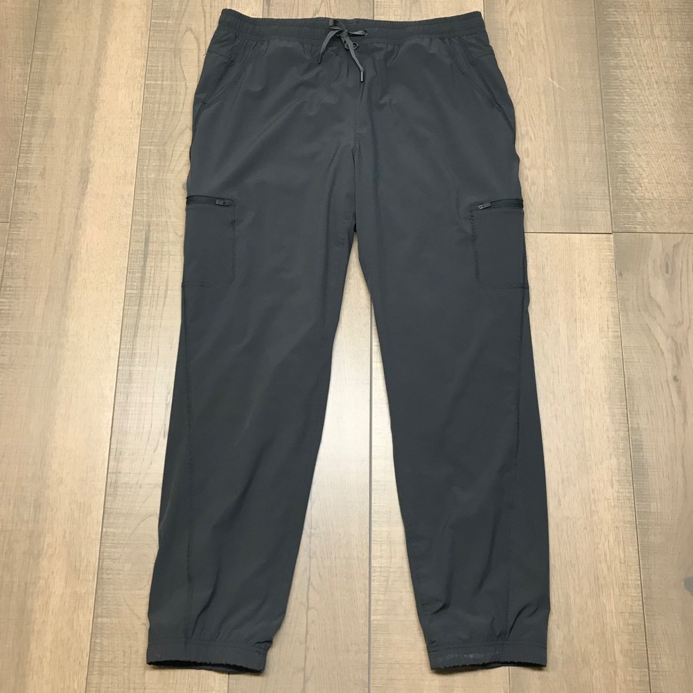 Eddie Bauer Jogger Pants Fleece Lined Womens Size 14 Gray‎ Pull On Winter Hiking